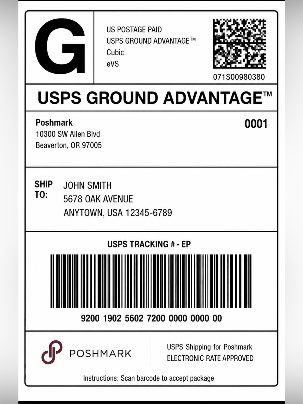 $6Extra USPS Shipping Label -